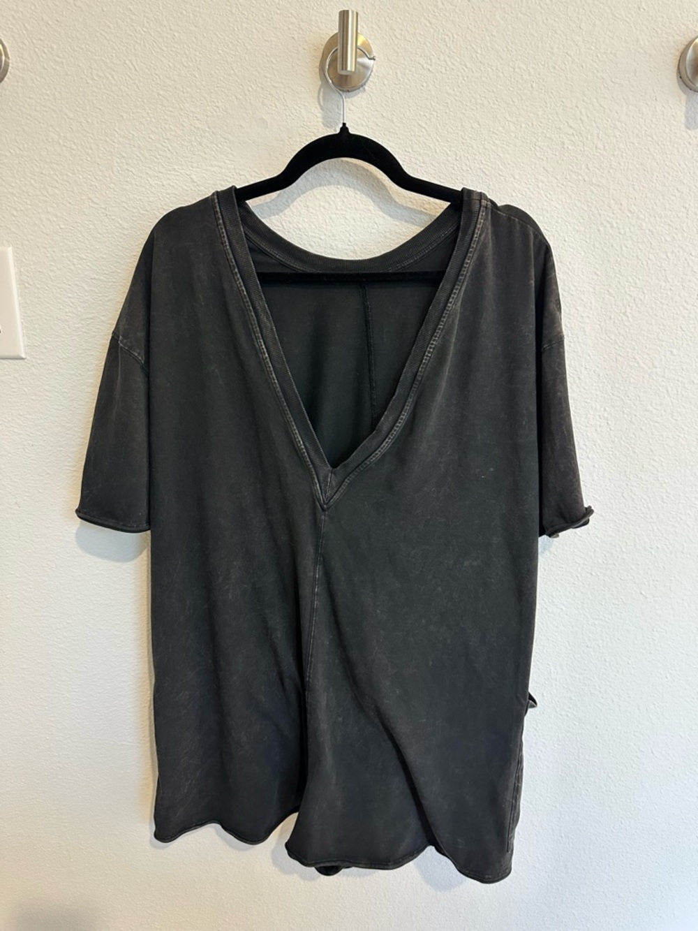 FP Movement by Free People Washed Black V-Neck Romper